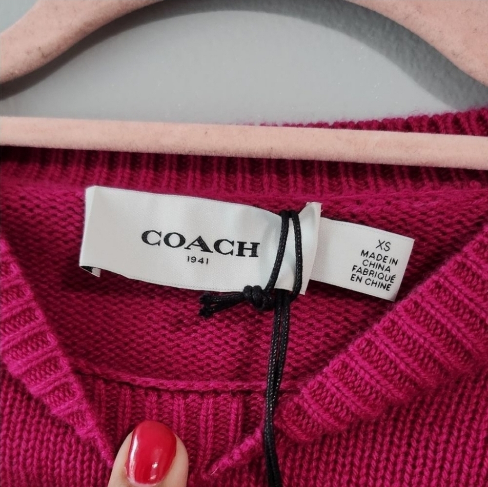 NWT Coach Pink Dinosaur Crew Neck - Picture 4 of 4